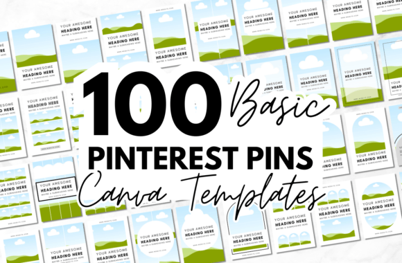100 Basic Pinterest Pin Canva Templates