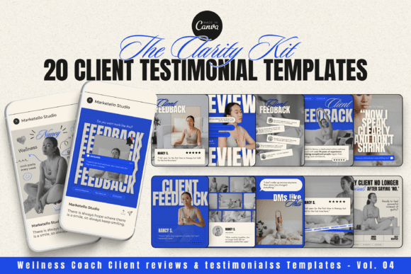 20 Client Win Instagram Templates CANVA: A Showcase for Wellness Coaches