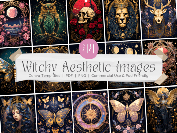44 Witchy Tarot Notebook Cover Templates