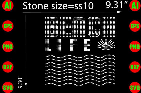 Beach Life Rhinestone Templates: Instant Creative Sparkle