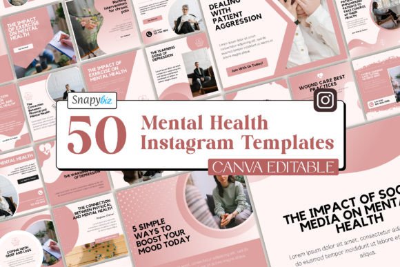 Connecting Through Design: Mental Health Instagram Canva Templates