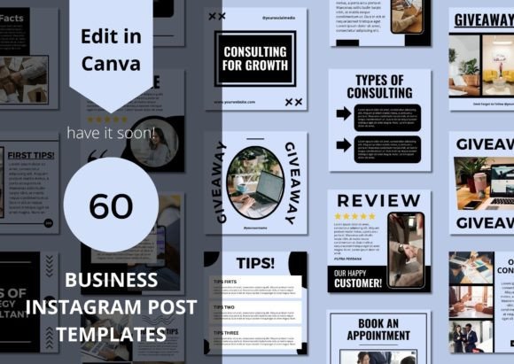 Elevate Your Feed with 60 Business Social Media Canva Templates