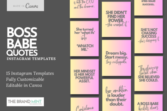 Empower Your Feed: Stylish Boss Babe Quotes Instagram Templates