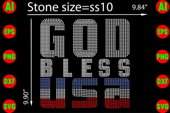 God Bless USA Rhinestone Templates: Sparkle for Your Designs