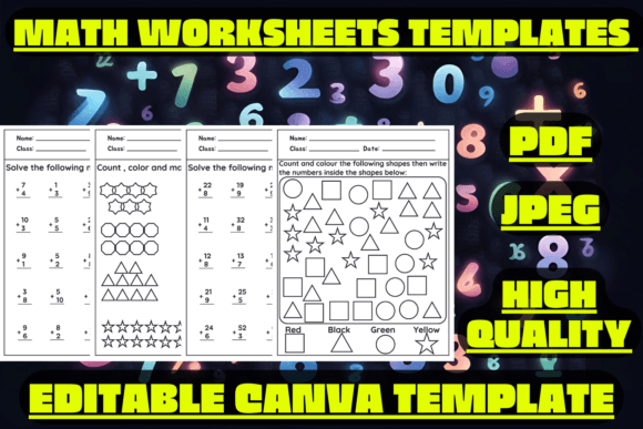 Math Worksheets Templates: First Grade Digital Resources