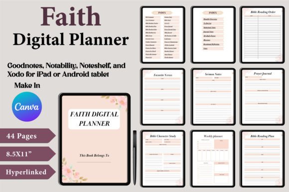 Streamline Your Spiritual Journey with Faith Digital Planner Canva Templates