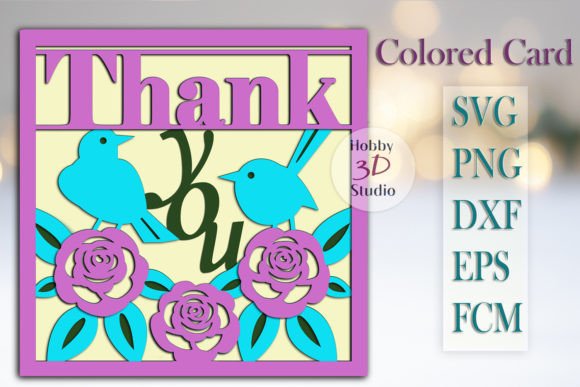Thank You Card SVG Colored Templates: Instant Craft Solutions